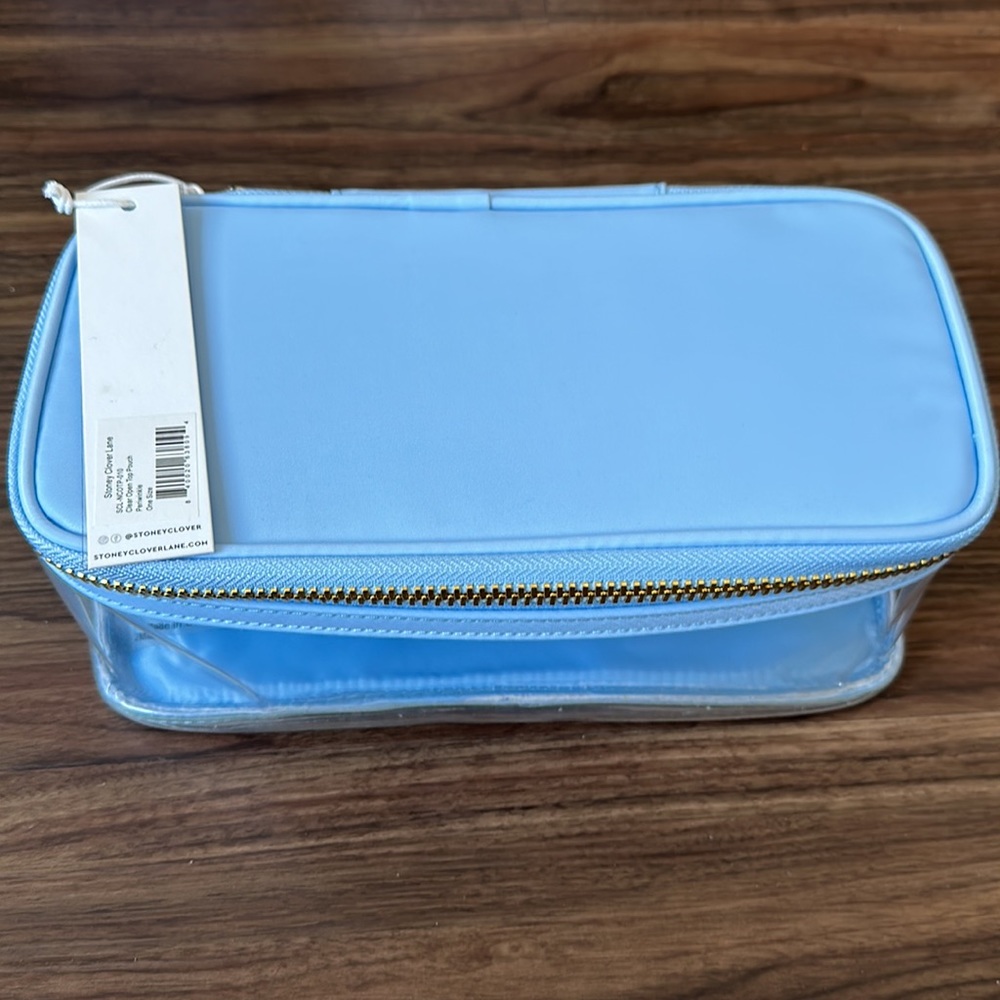 BRAND NEW Stoney Clover Lane Clear Mirror Open Top Pouch Periwinkle.
